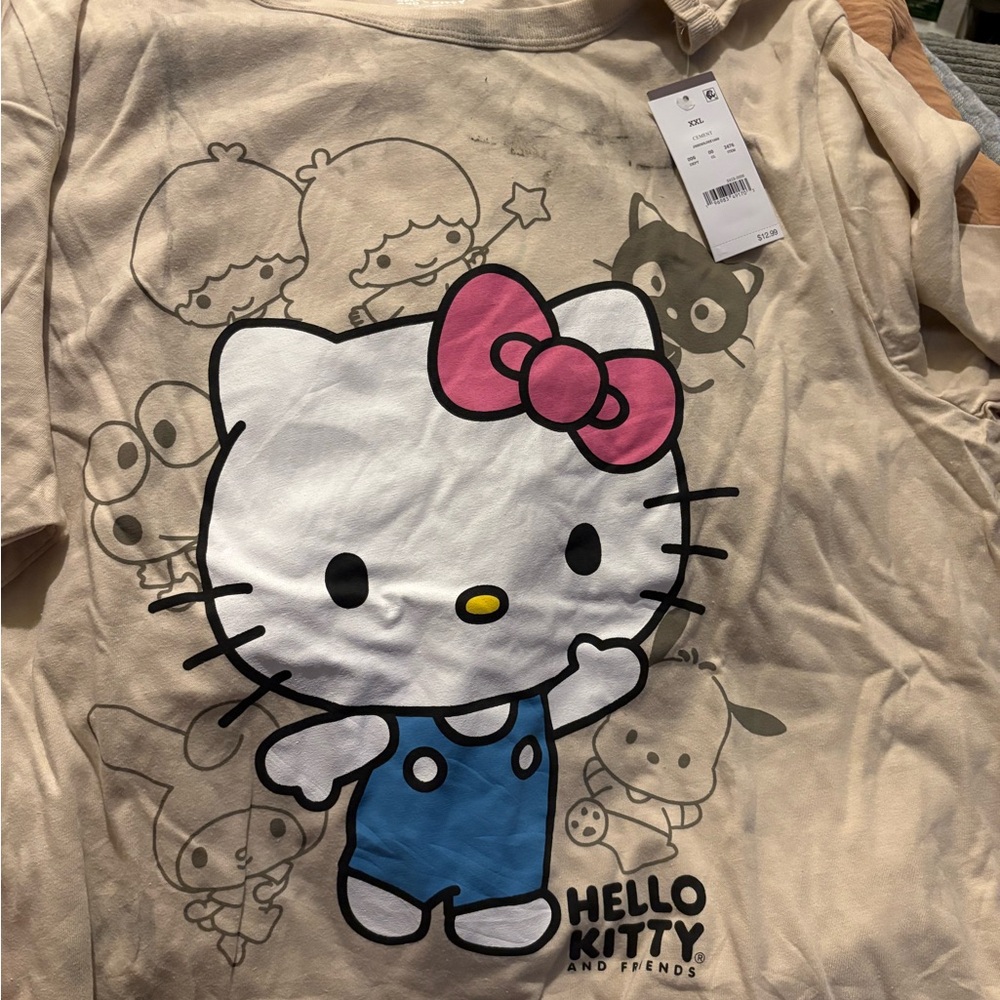 Hello Kitty Cream and Pink Short Sleeve Tee